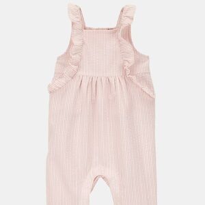 Carter's Light Pink Ruffled Strap Overalls